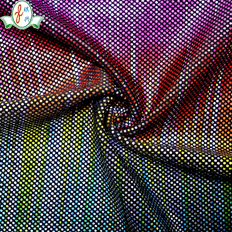 Metallic Foil Bikini Swimwear Fabric Elastic Glossy Nylon Spandex