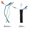 Black Neoprene Cable Management Sleeve Cord Management System and Zipper Buckle for TV Computer Home Entertainment