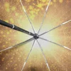 2017 new style high quality 9 LED lamp flashlight on handle auto open lighter 3 folding umbrella