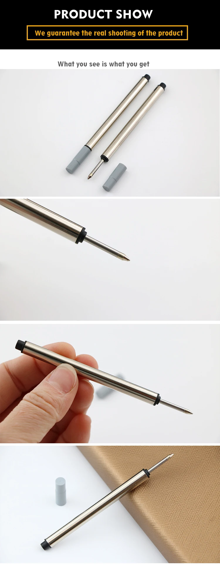 Metallic Ink Refills Beadable Pen Refills - Durable Metallic Black & Blue Ink