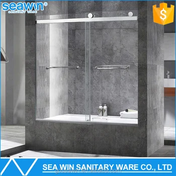 10mm Tempered Glass Frameless Shower Screen Bypass Sliding Tub