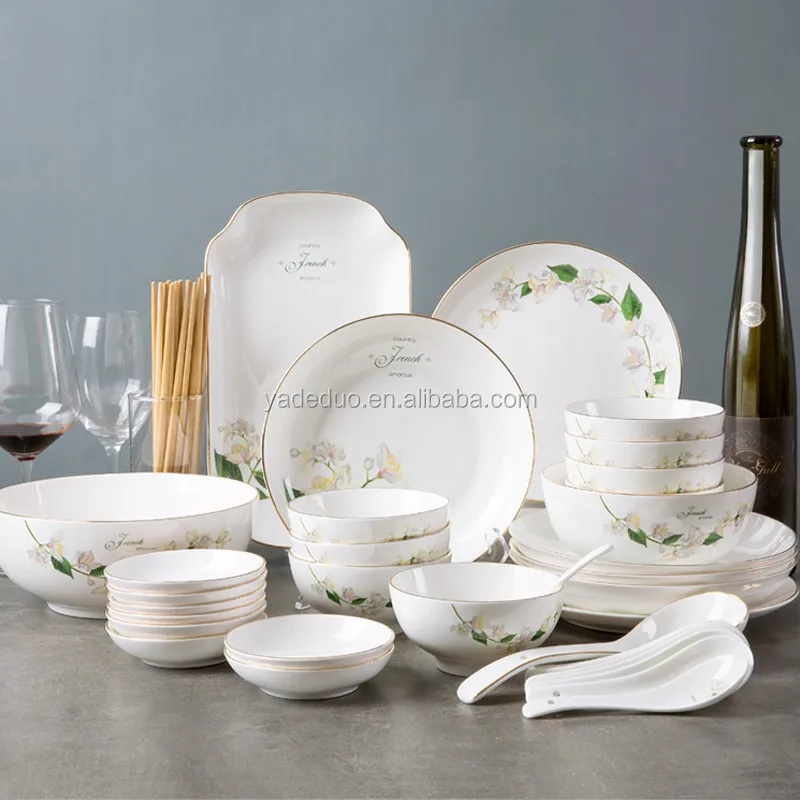 Hotel Dinnerware Bone China Plate Bowl Spoon Sets Porcelain Serving