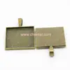Brass pendant base findings with square pad cameo setting