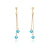 95621 xuping new selling magnetic blue plastic bead dangle earring in 18k plating jewelry