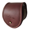 Genuine leather and artificial wool fly fishing casting reel case