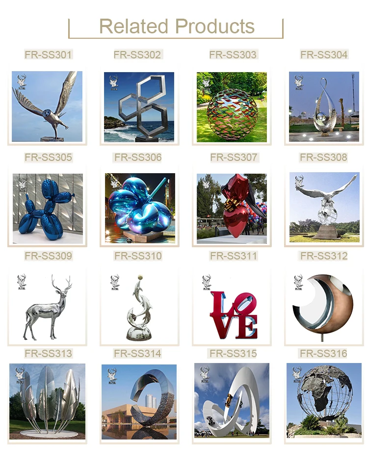 Large size stainless steel garden sculpture for sale 