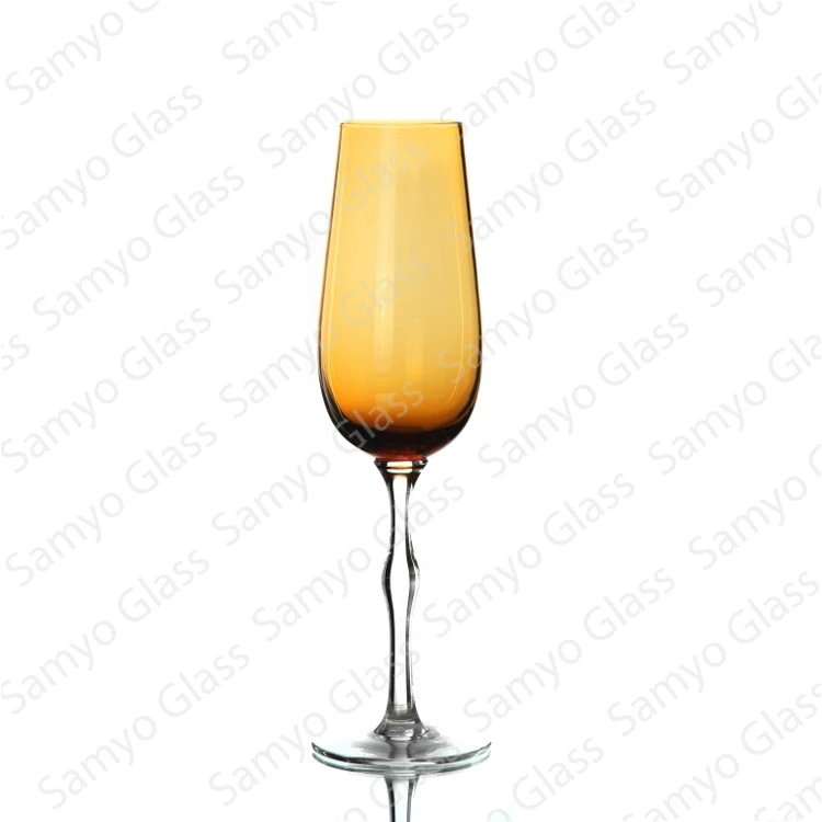 amber champagne glasses