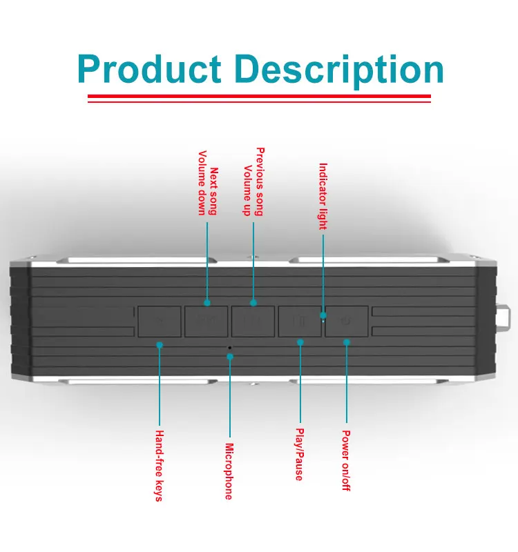 High quality Big power Portable outdoor IP67 waterproof Bluetooth Speaker with Super bass - ANKUX.COM