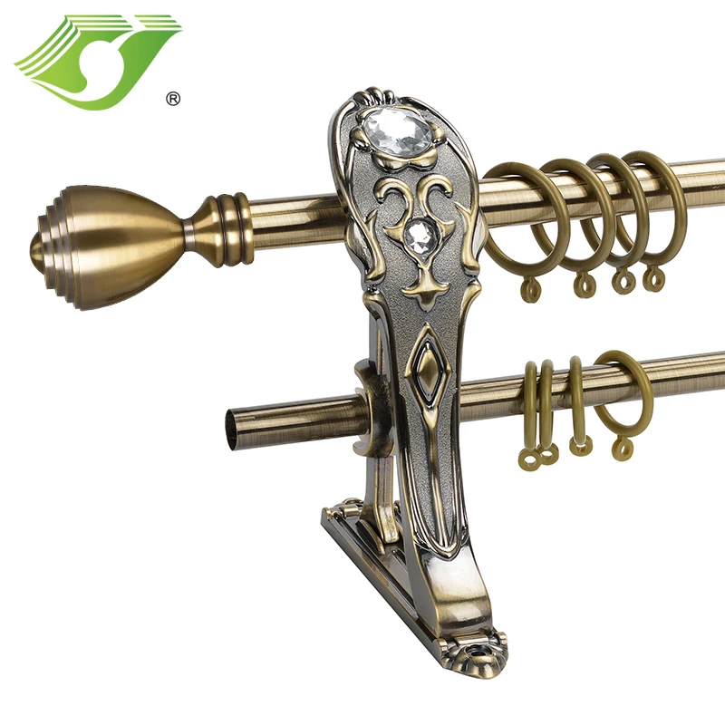 Beautiful Curtain Rod Aluminium Curtain Finial Finials Antique Brass Curtain Poles,Tracks