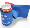 Blue neoprene Logo printed insulated glove can cooler 12 oz stainless steel drink stubby holder with five- finger glove