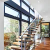 Foshan factory wood steps protection define straight flight stair