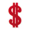 Large Cool Chenille Dollar Sign Symbol Shirt Patch