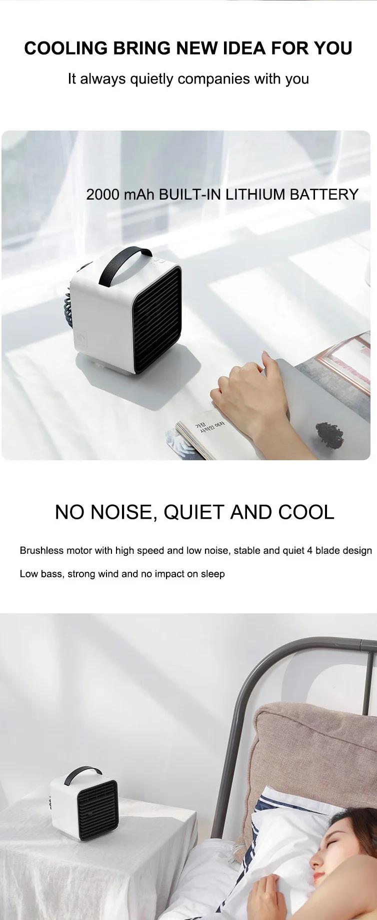 2019 desktop portable mini air conditional fan for table handy office cooling