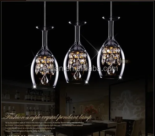 Nuovo bicchieri di vino bar lampadario di cristallo lampada a ... Lampada a sospensione cristallo