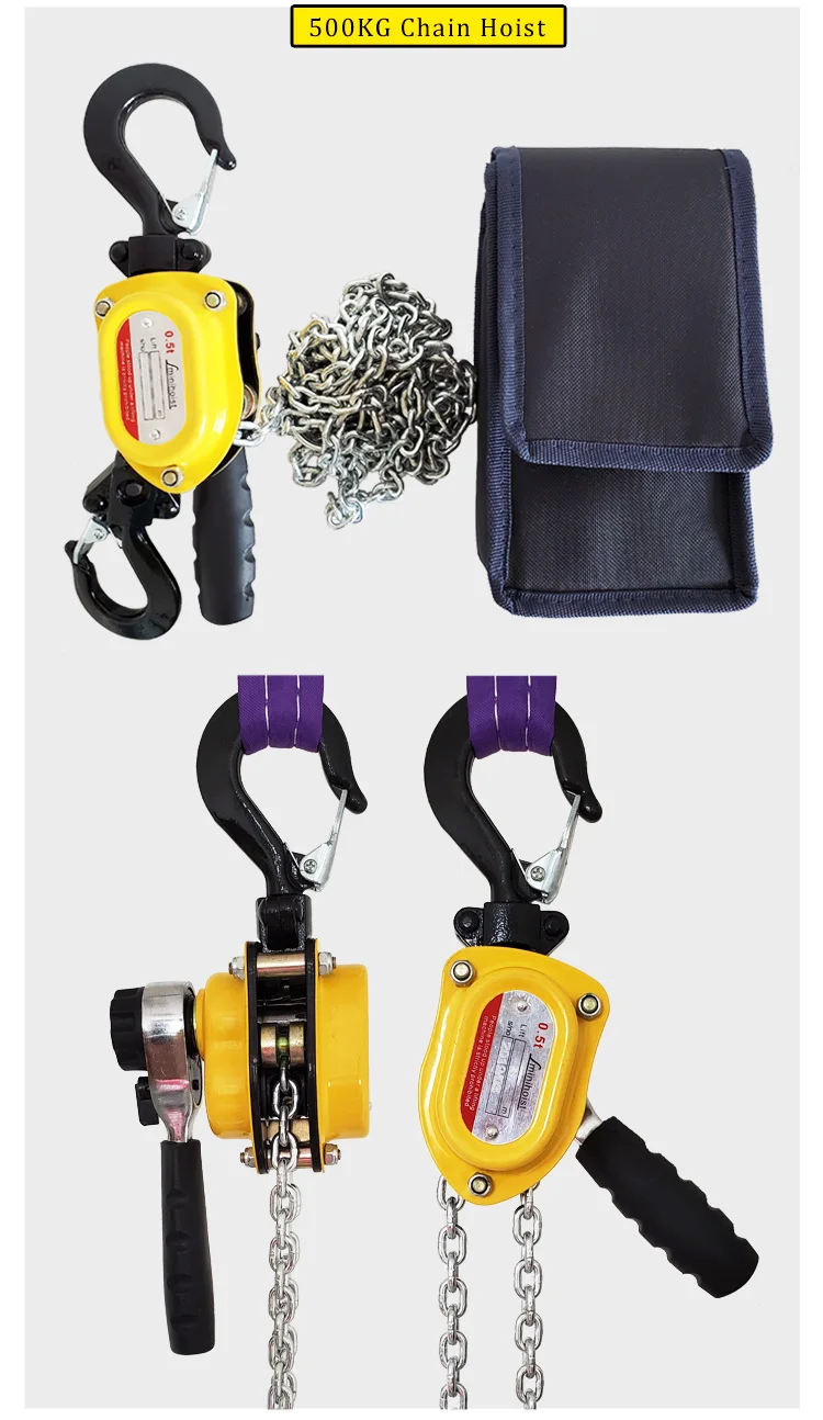 Construction Used 1.5 Meters Long 250KG Easy Carry Mini Hand Chain Lever Hoist Block