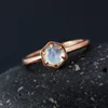 R513 Huilin Promotion Jewelry 2018 cheap natural moon stone rings wedding birthday gift rings 18K gold plated moonstone rings