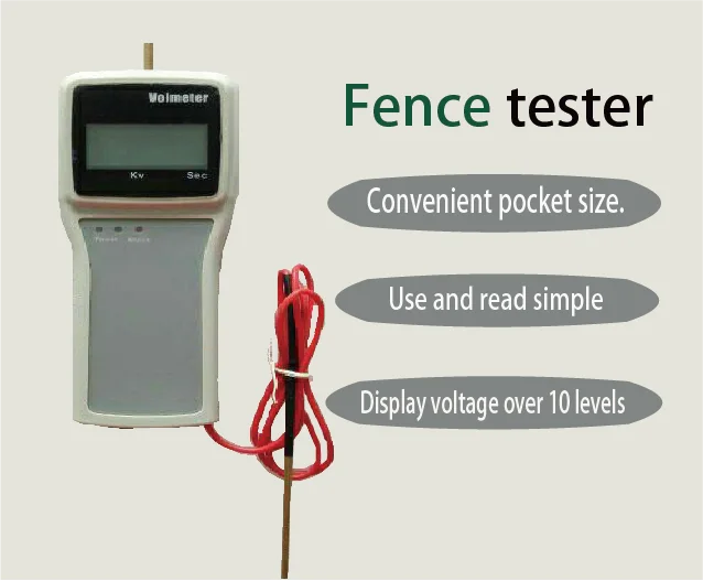Portable Electric Fence Fault Finder Auto Digital Voltmeter With 9v