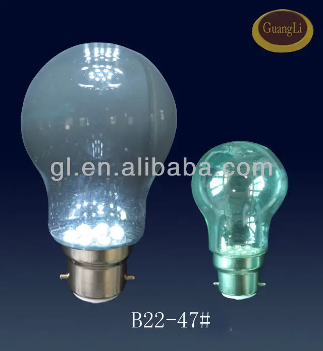 CE certificate 110v/220v e27/b22 colorful plastic led bulb 0.5w housing led bulb