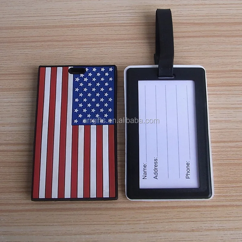 american flag luggage tag