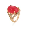 14837 Noble ladies fashion jewelry oval shape royal style big gemstone 18k gold plated finger ring