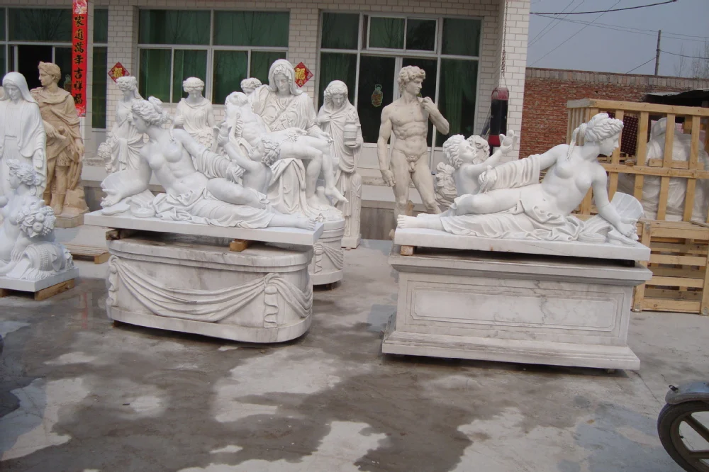 large plastic garden statues