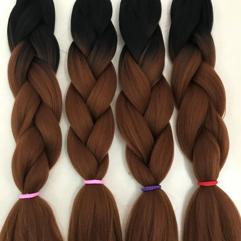 120 Colors ombre color afro kinky braiding hair 3x synthetic artificial hair wand curl crochet braid