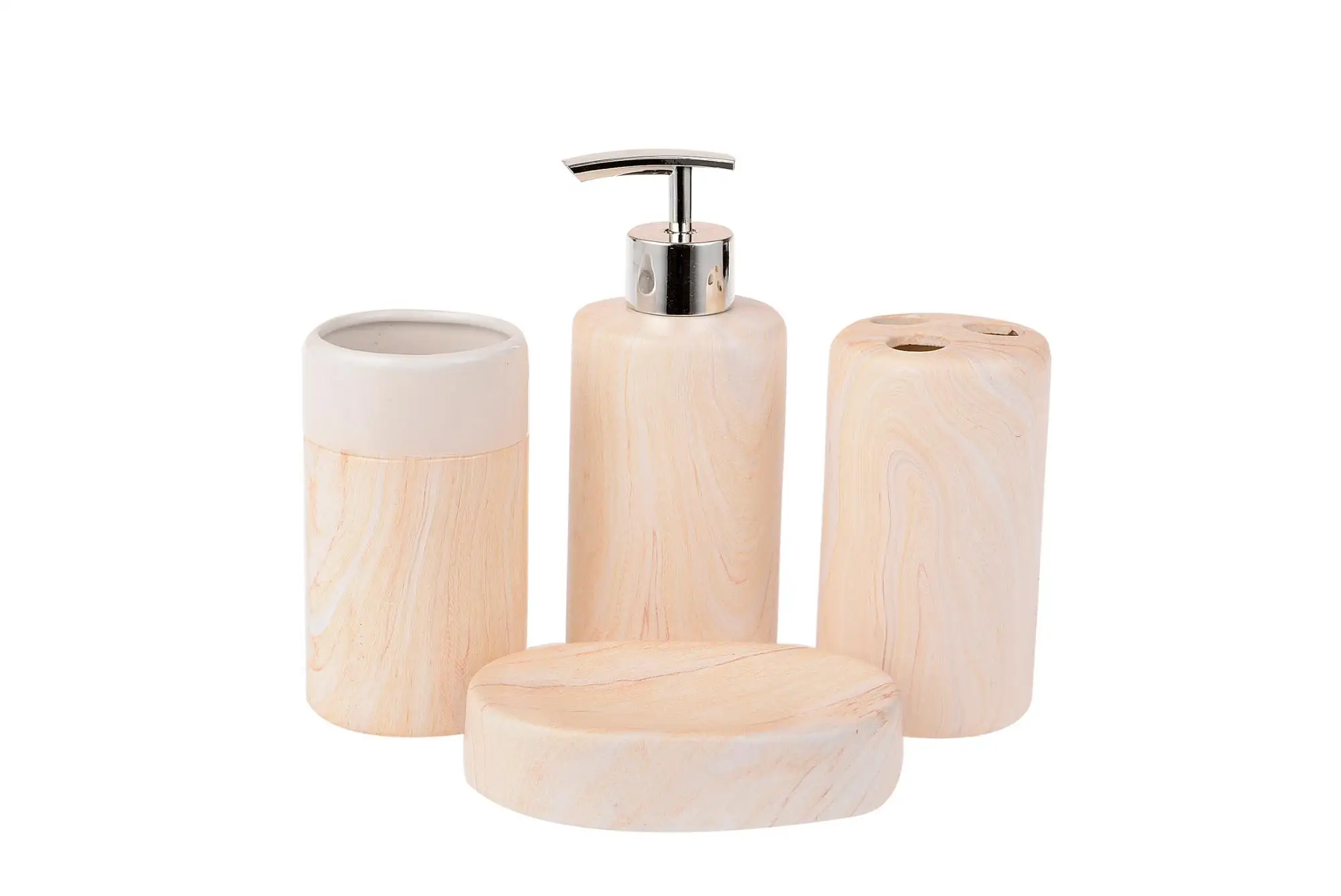 New Design Luxury Orange Marble Ceramic Bathroom Accessories Sets
