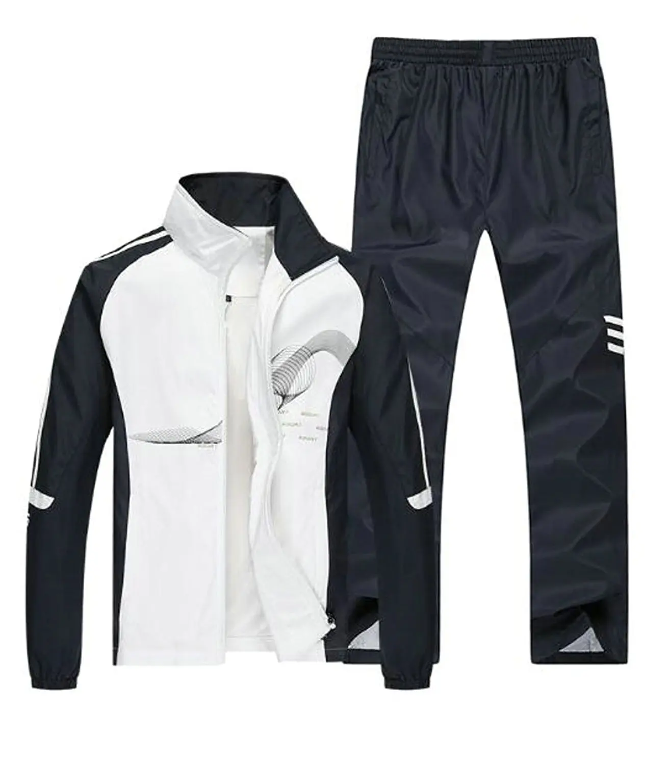 Fensajomon Mens Plus Size Stand Collar Casual Athletic 2 Pieces Suits Jacket /& Pants Outfits Tracksuit Sweatsuits