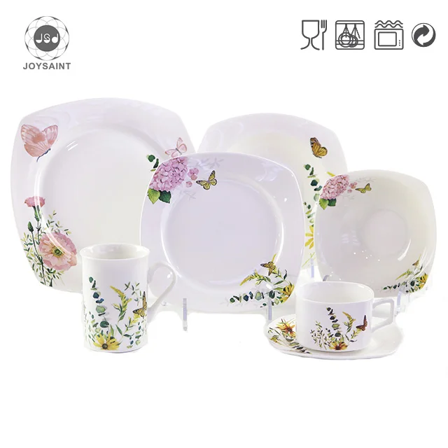 Latest square Shape Bone China Arcopal Dinner Set