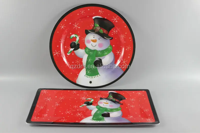 Christmas Melamine Plate And Tray Set