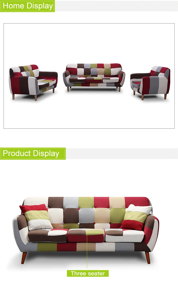 Modern latest design colorful velvet upholstery three two one seater fabric sofa set for furniture