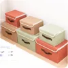 Large Capacity Cotton Storage Box With Cap 2 Size Clothes Socks Toy Snacks Sundries Oraganier Set organizer Cosmetics Household