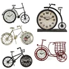 Hot Selling Custom Design Decorative Metal Bike Desktop Clock, Bicycle Vintage Design Antique Desk Table Alarm Clock