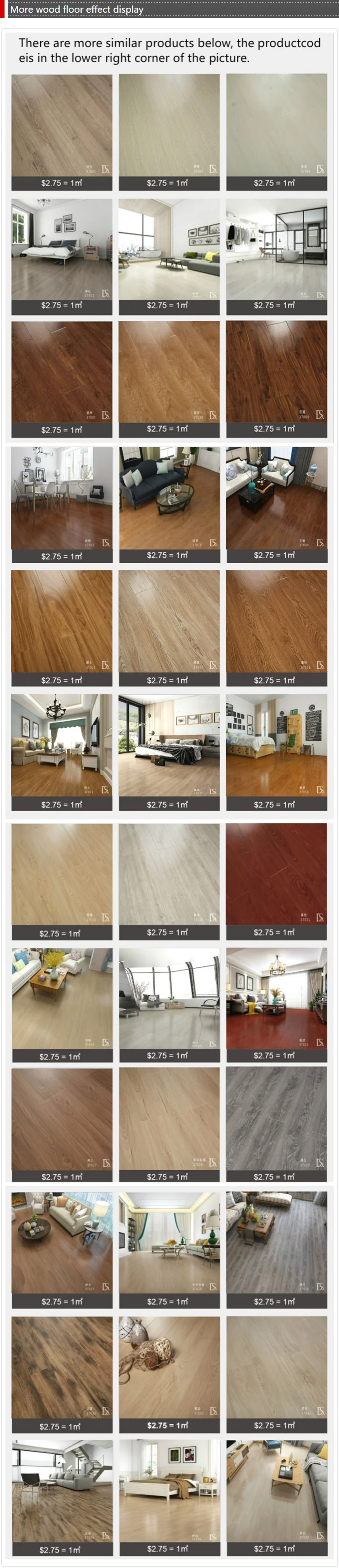 Hdf Material Wood Grain Laminate Flooring Stocks Manufacturer High