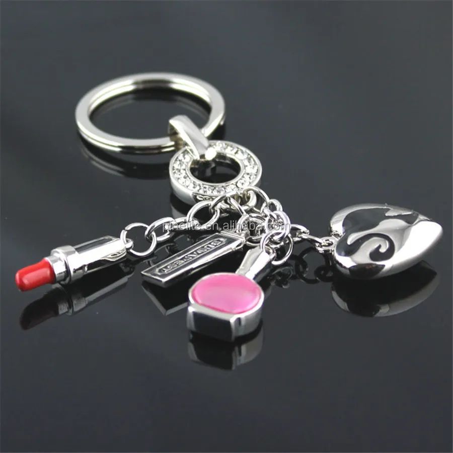 Creative Cosmetic Wholesale Keychain Charms,Metal Custom Keychain As Gifts Buy Custom Keychain