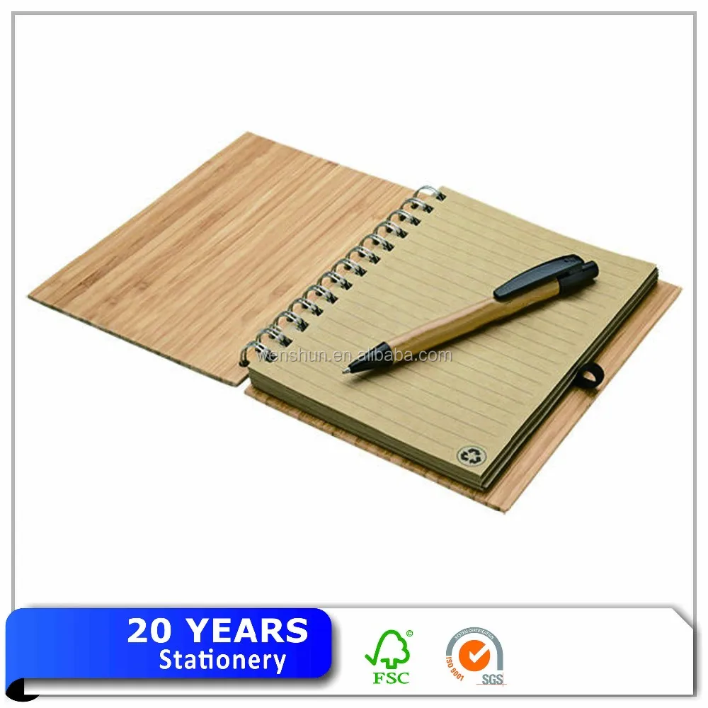 bamboo notebook and pen