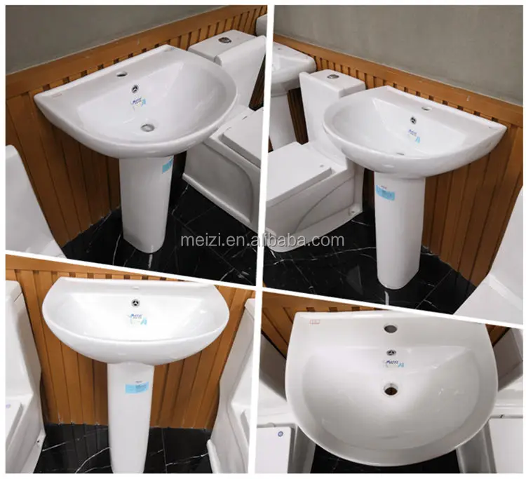 Ceramic modern wash basin with pedestal