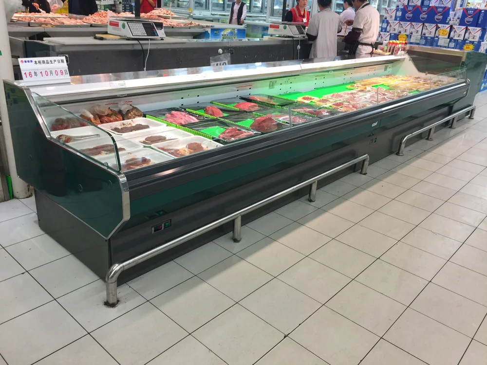 Commercial Supermarket Horizontal Top Open Meat Refrigerator/freezer