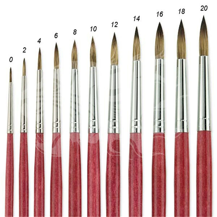 Classic Mongoose Hair Long Handle Brushes Art Supplies Oil Watercolor