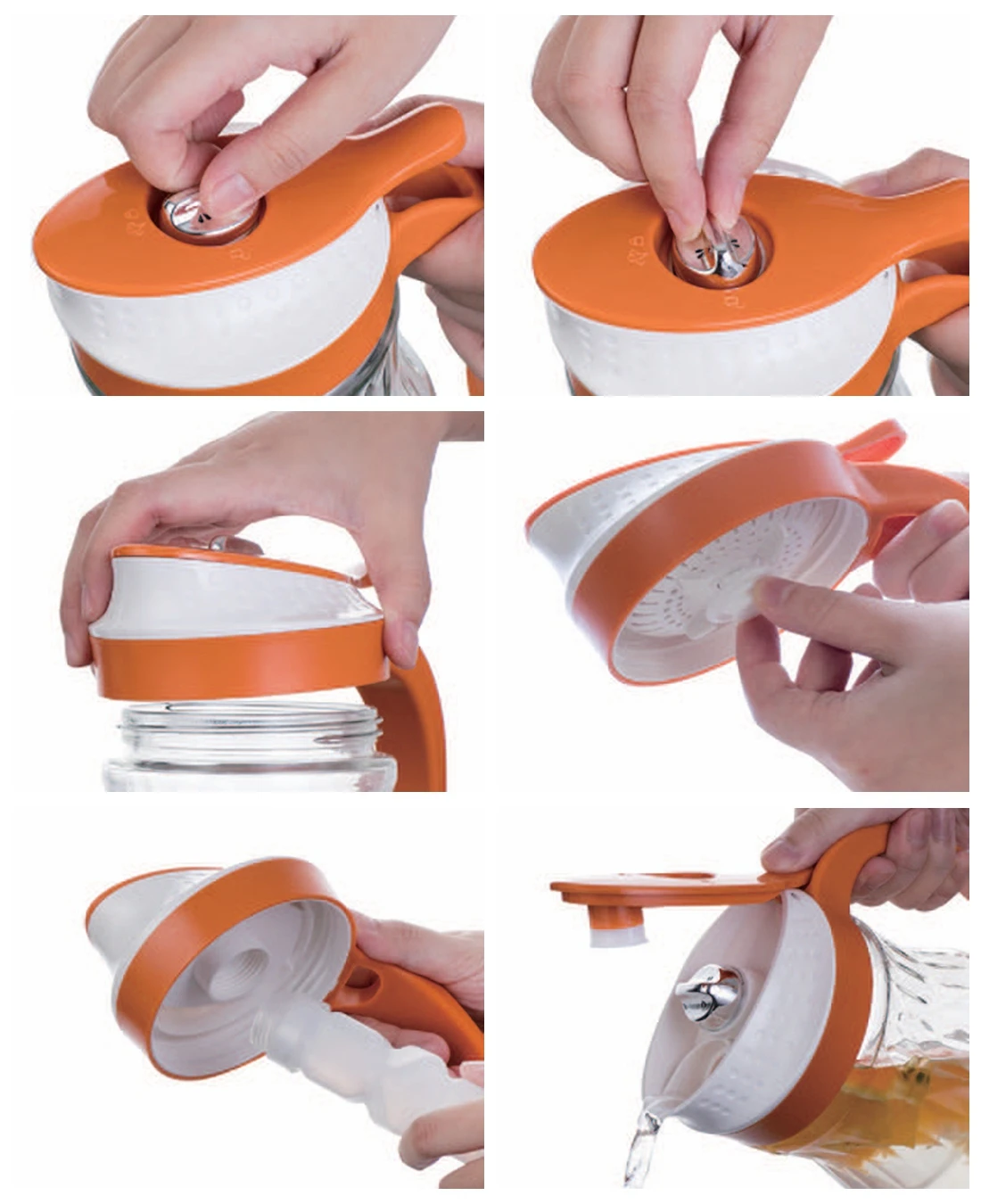 1500ml Large Airtight Glass Pitcher With Locking Spout And Carry Handle