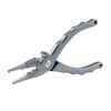 Fishing FPA06 Aluminum Fishing Pliers Hook Remover Braid Line Cutting and Split Ring with Coiled Lanyard and Sheath