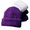 Super Warm Winter Soft Knit Cuff Fold Up Plain Solid Color Fluffy Beanie Hat Cap