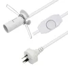 UK us EU plug E26 Light Bulb Socket to 2-Prong AC Power Cord with On/Off SAA Au salt lamp cable