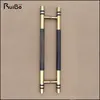 H type double side gold color stainless steel pull door handle for glass door wood door