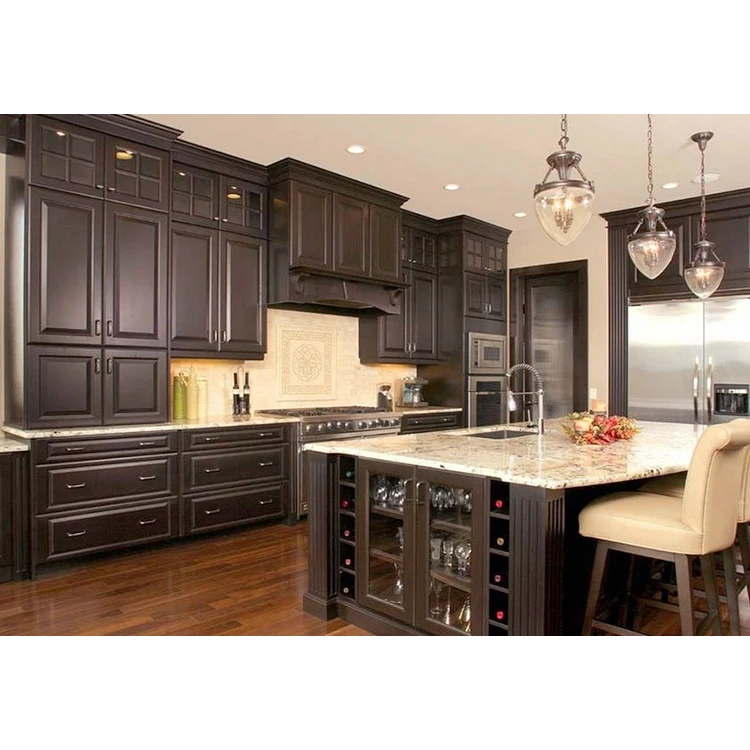 Custom European style Solid Wood Luxury Kitchen Cabinet