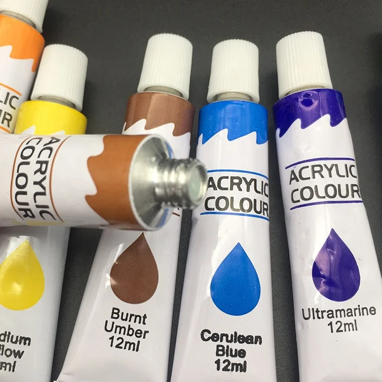 12 Ml Good Packing Acrylic Paint Kit Bulk Cheap Non Toxic Acrylic Paint