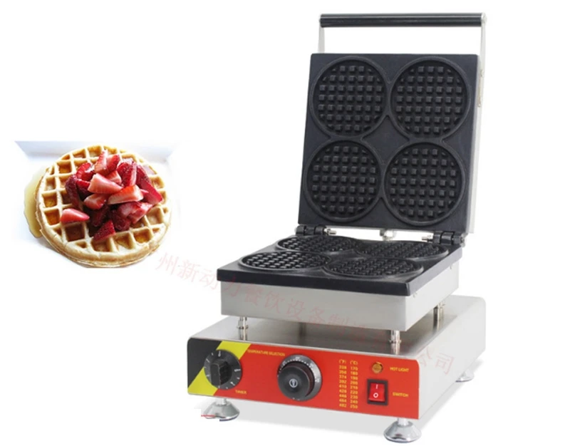Oem Four Round Belgian Waffle Maker Commercial Bear Shape Waffle Maker