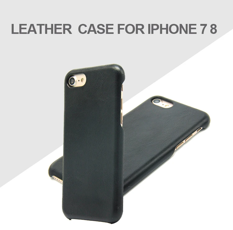 OEM custom saffiano cow leather gift ultrathin black quality genuine leather cell phone case for iphone 7 8 Plus mobile cover