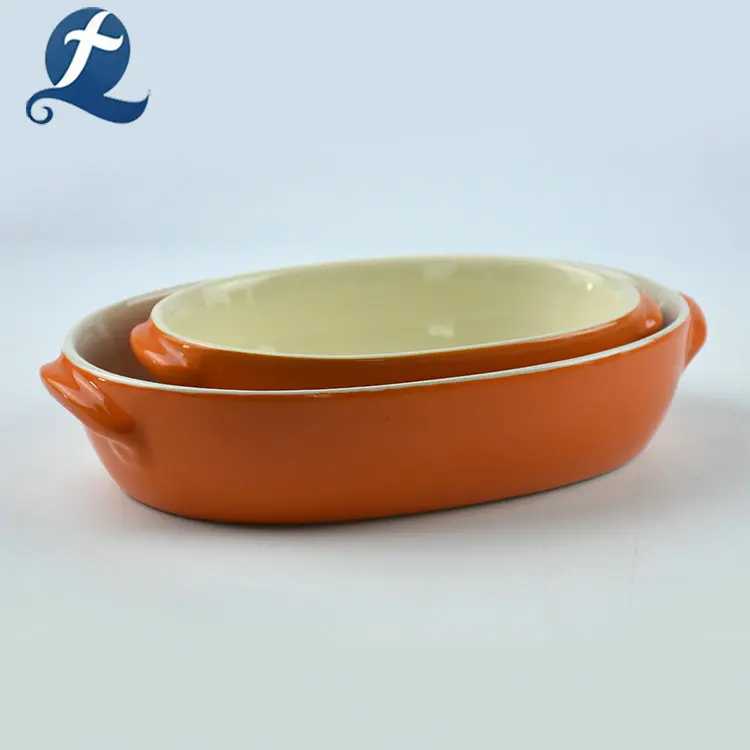 Set 2 Mini Baking Pan Oval Safe Ceramic The Bakeware