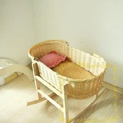 Babies May Sleep In A Safe Wicker Crib Handmade Baby Cribs With